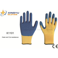 10g Méta-Aramide Fibre Latex Crinkle Heat &amp; Cut Resistance Safety Work Glove (K1101)